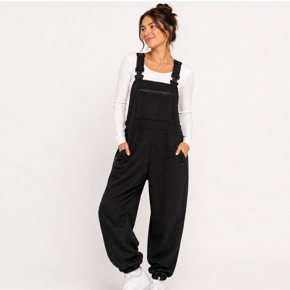 Stoic Quilted Cotton Overall in Stretch Limo Black - Small NWT